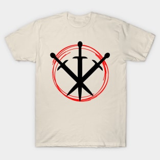 3 swords / Warrior / shadow sword / red circle / T-Shirt